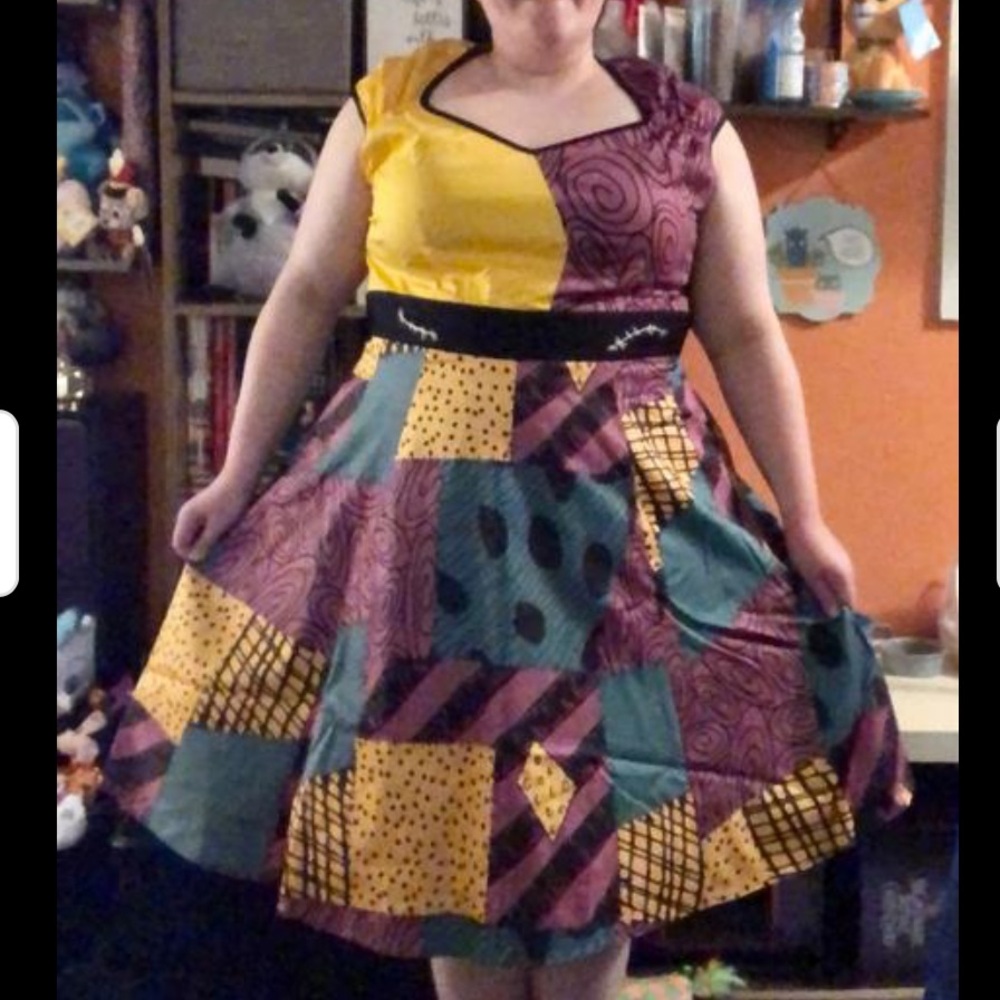 Disney Dress Shop 2X Nightmare Before Christmas Sally Fit & Flare Dress EUC